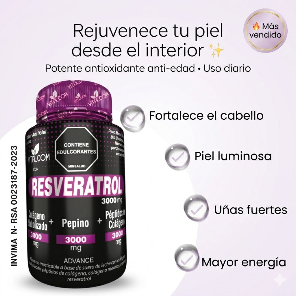 Resveratrol 💜 Reduce los signos de la edad